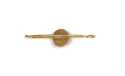 Lot 1044 - An early 20th century gold diamond and enamel bar brooch