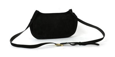 Lot 265 - A Salvador Ferragamo black suede shoulder bag