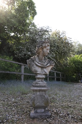 Lot 69 - A composite stone bust after the antique