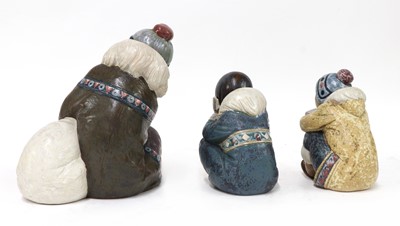 Lot 583 - Three Lladro pottery figures