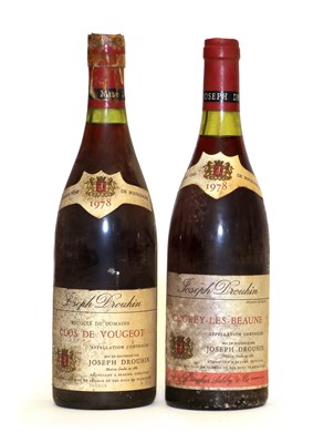 Lot 65 - Clos de Vougeot, Grand Cru, Joseph Drouhin, 1978, one bottle and one various other