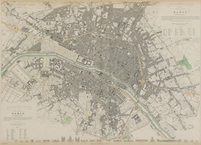Lot 721 - A set of four old maps of Paris, the Environs of Paris, Bordeaux and Toulon