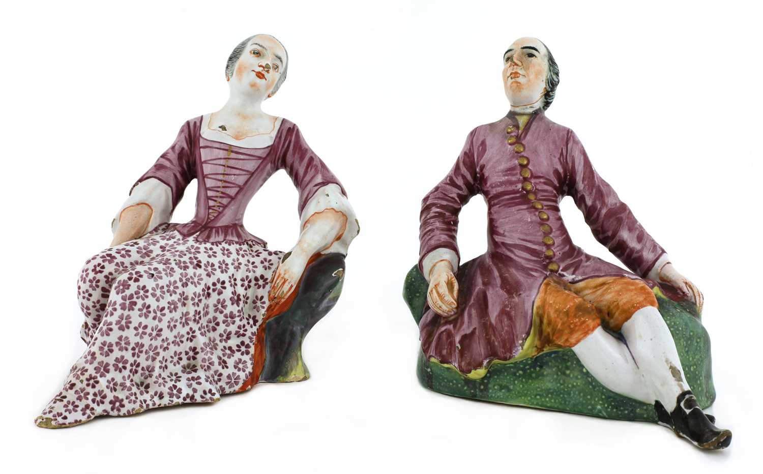 Lot 165 - A pair of Niderviller faience figures