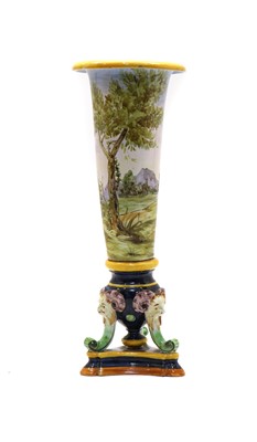 Lot 249 - A tall faience vase