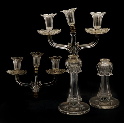 Lot 272 - A pair of Regency period cut glass table candelabra