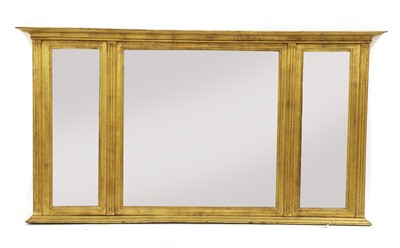 Lot 319 - A giltwood triptych mirror