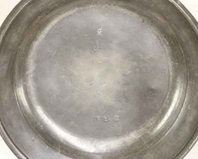 Lot 108 - Eight pewter plates