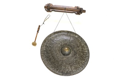 Lot 392 - A large wall mounted hanging gong