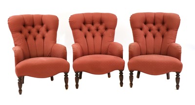 Lot 206 - A set of three matching armchairs