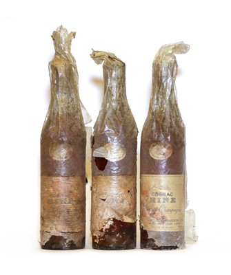 Lot 392 - Hine, Grande Champagne Cognac, 70 proof, 24 fl. ozs, 1960s bottling, three bottles