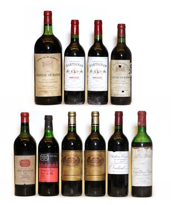 Lot 205 - Assorted Bordeaux: Chateau Rauzan Segla, Margaux, 1957, one bottle and nine various others