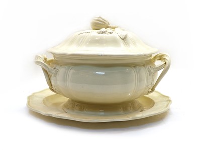 Lot 251 - A Leeds creamware tureen with cover and stand