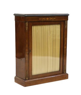 Lot 370 - A figured walnut and inlaid pier cabinet