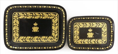 Lot 143A - Two graduated Royal French Louis Philippe toleware trays