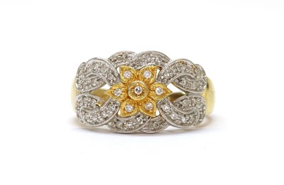 Lot 1181 - A diamond floral cluster ring