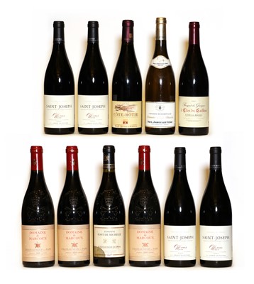 Lot 288 - Assorted Rhone: Chateauneuf du Pape, Domaine de Marcoux, 2009, three bottles and nine various others