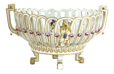 Lot 74 - A Meissen porcelain two-handled fruit basket