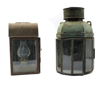 Lot 235 - Two 19th century metal lamps