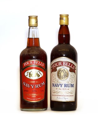 Lot 397 - Four Bells, Finest Old Navy Rum, 1970s bottling, 1 litre, one bottle and one 1980s bottling