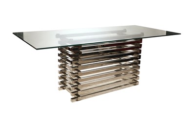 Lot 714 - A chrome dining table