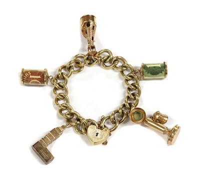 Lot 1099 - A 9ct gold charm bracelet