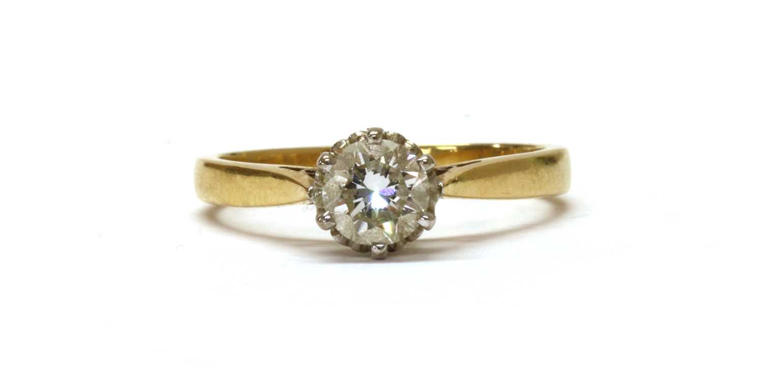 Lot 21 - An 18ct gold single stone diamond ring
