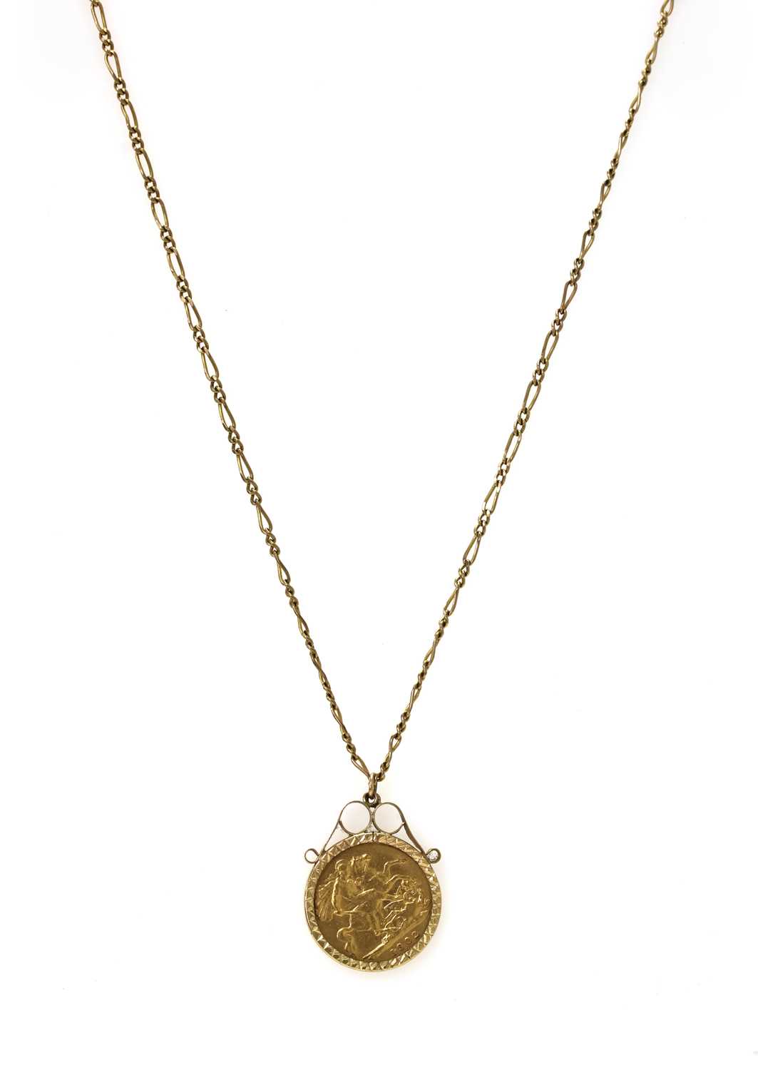 Lot 1092 - An Edward VII half sovereign pendant