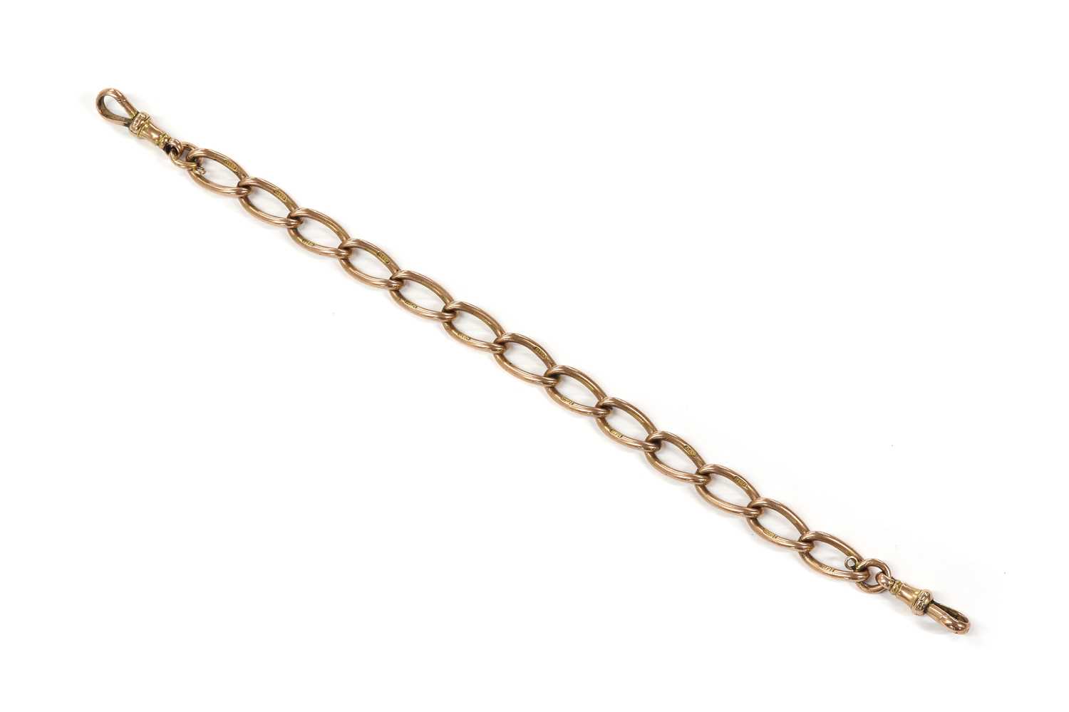 Lot 1107 - A 9ct gold open curb link bracelet