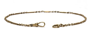 Lot 1495 - A 9ct gold trombone and Spanish knot link chain