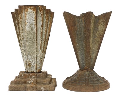 Lot 261 - Two cast iron Art Deco vases