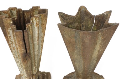 Lot 261 - Two cast iron Art Deco vases