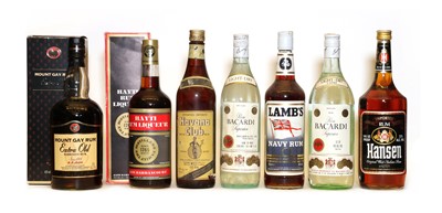 Lot 398 - Assorted Rum: Havana Club, Extra Aged Dry Rum, Aged 7 Years, 1 bottle and 6 various others