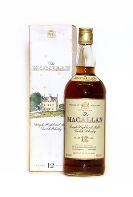 Lot 404 - The Macallan, Single Highland Malt Scotch Whisky, 12 Years Old, 1980s bottling, 1 litre, one bottle