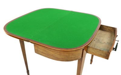 Lot 295 - An inlaid mahogany foldover card table