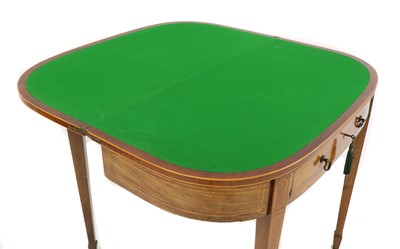 Lot 295 - An inlaid mahogany foldover card table