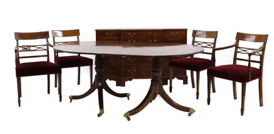 Lot 451 - A Redman and Hale George III style mahogany dining suite