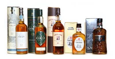 Lot 406 - Assorted Whisky: Oban, Single West Highland Malt, 200th Anniversary bottling and 4 various others