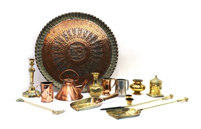 Lot 300 - A collection of copper and brasswares