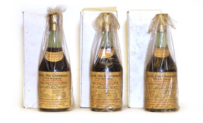 Lot 407 - Maurice Gourry, Domaine de Chadeville, Grand Fine Champagne Cognac, 1960s bottling, three bottles