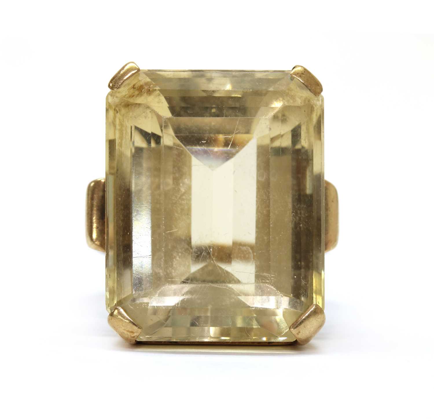 Lot 1244 - A gold single stone citrine ring