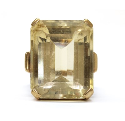 Lot 1244 - A gold single stone citrine ring