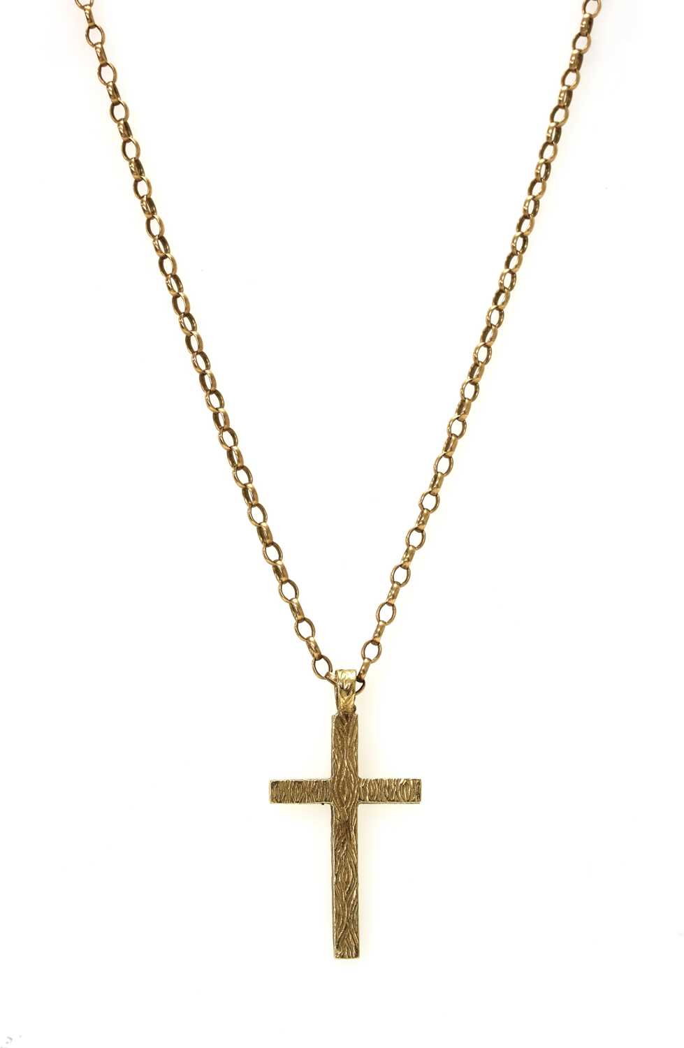 Lot 1147 - A 9ct gold Latin cross pendant