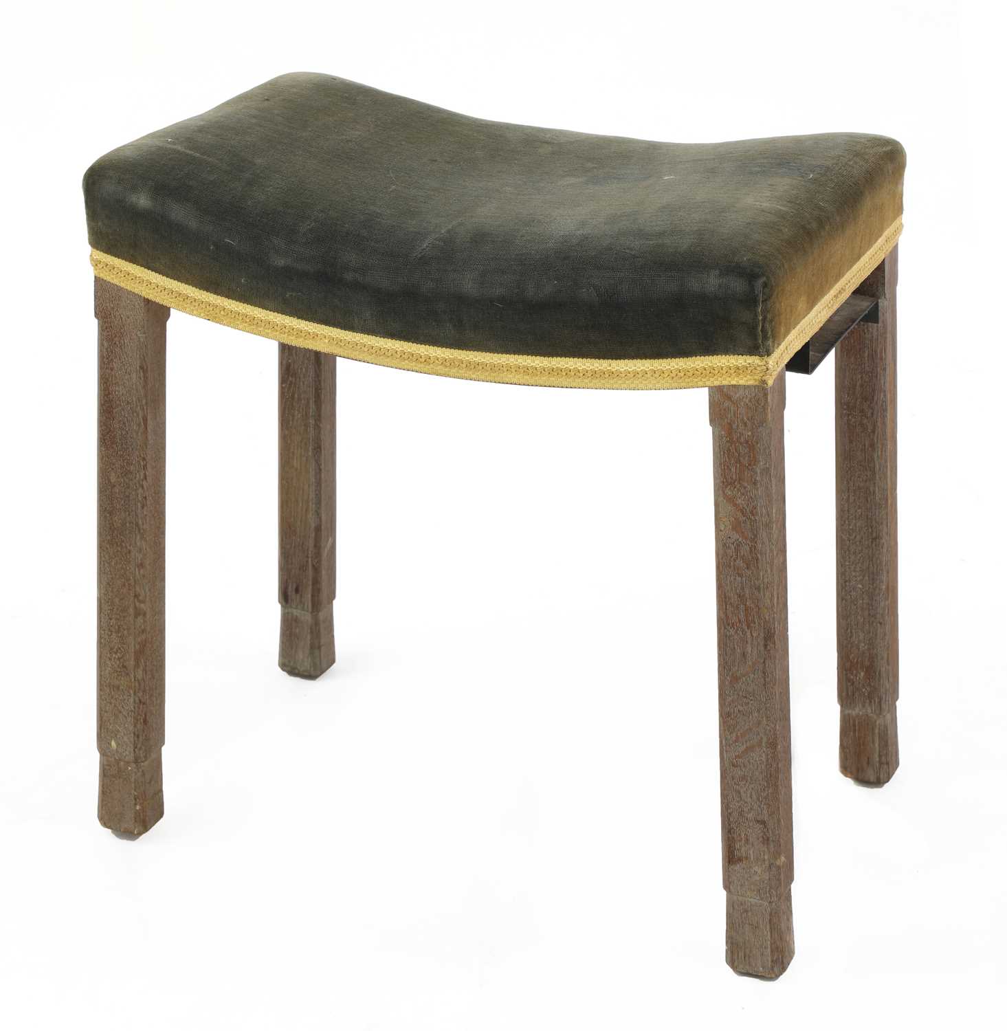 Lot 217 - A George VI lined oak coronation stool