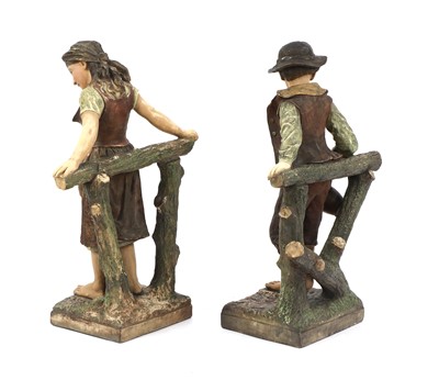 Lot 73 - A pair of Bretby Art Pottery figures