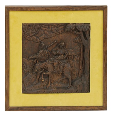 Lot 237 - A set of four carved oak panels from the Life of Christ