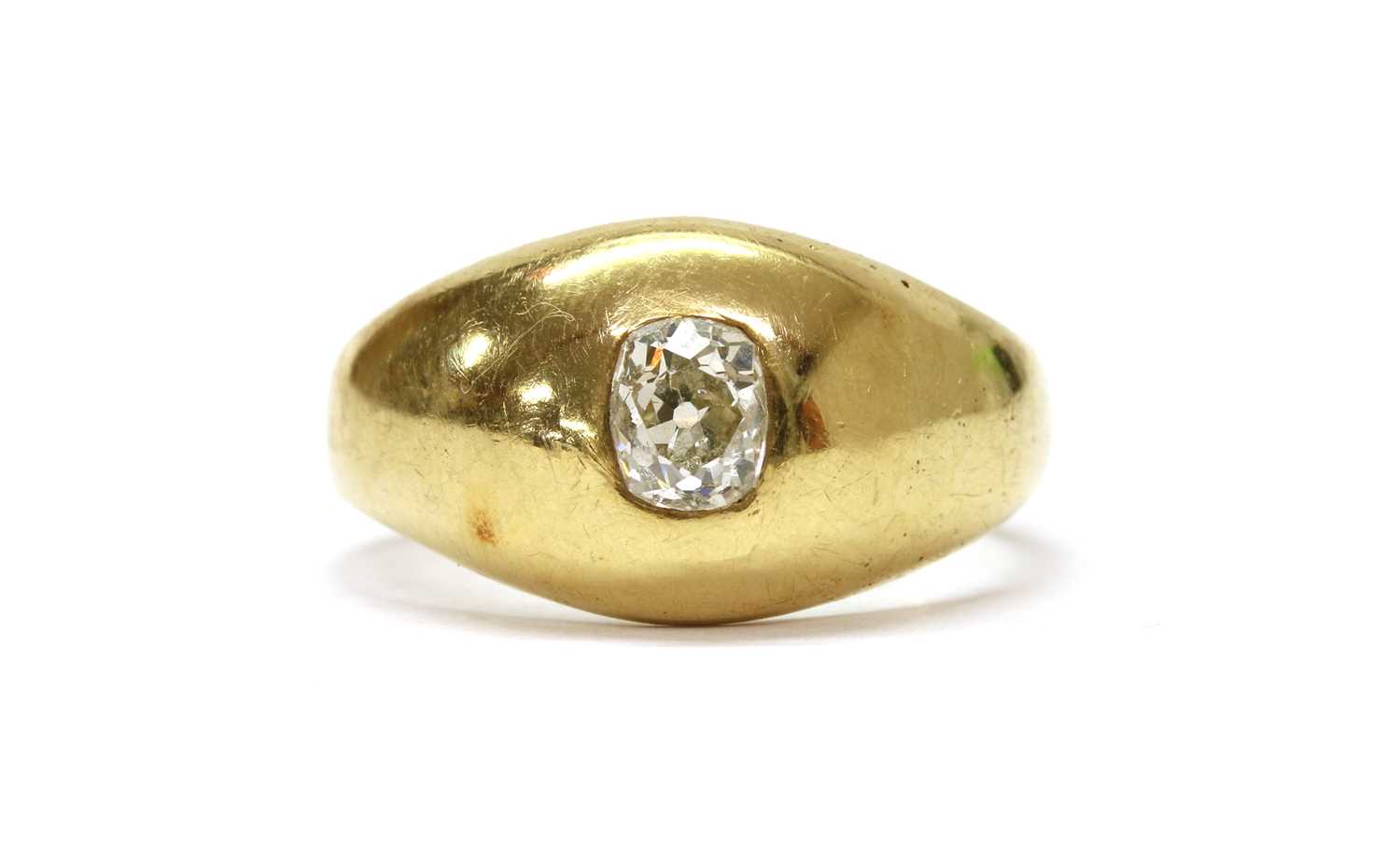 Lot 1017 - A late Victorian gold single stone diamond ring