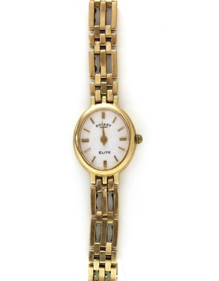 Lot 1525 - A ladies' gold Rotary 'Elite' quartz bracelet watch