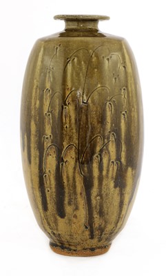 Lot 194 - Jim Malone (b.1946) a flat shouldered stoneware vase