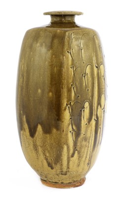 Lot 194 - Jim Malone (b.1946) a flat shouldered stoneware vase