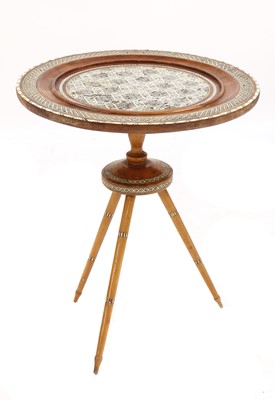 Lot 80 - A Syrian inlaid occasional table